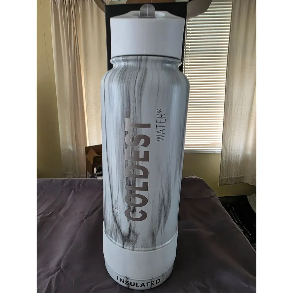 Coldest 40oz Carrara Marble Sports Water Bottle Discontinued Series